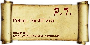 Potor Terézia névjegykártya
